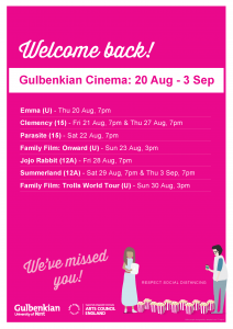 Gulbenkian - 20 Aug- 3 Sep Film Listings